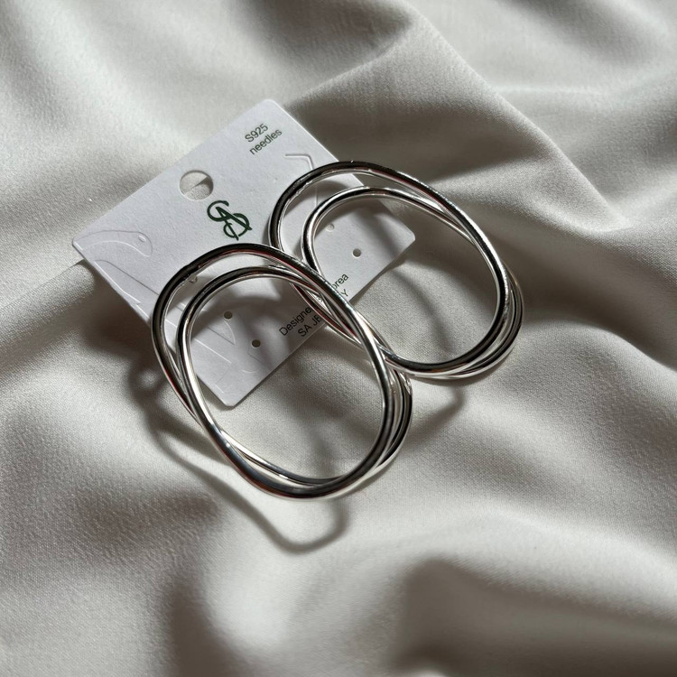 گوشواره بیضی سیلور